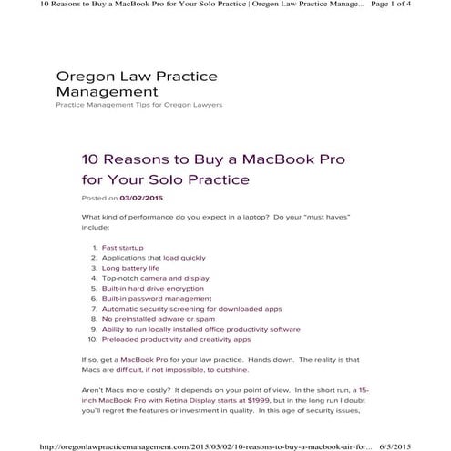 10 reasons to buy a mac book air for your solo practice