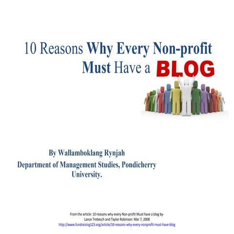 10 Reasons why Non-profit must have a blog