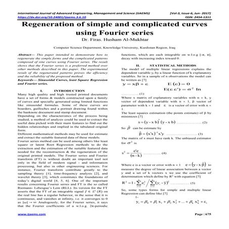 Regeneration of simple and complicated curves using Fourier series