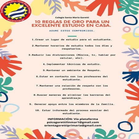 10 reglas de oro para un excelente estudio en casa | PDF