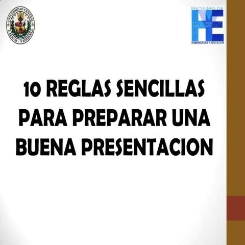 10 reglas para realizar una presentacion