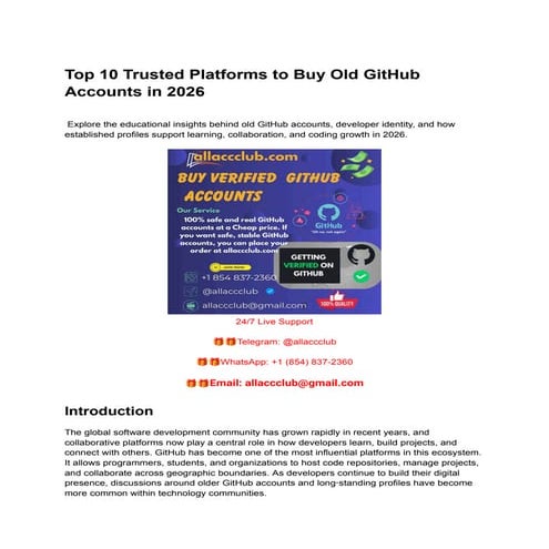 Top Trusted Platforms and Educational Insights on Old GitHub Accounts ...
