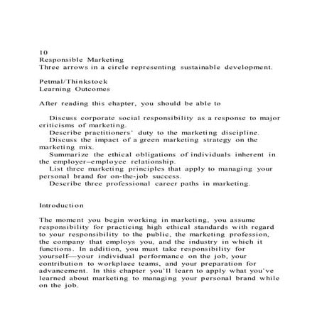 10Responsible MarketingThree arrows in a circle representing