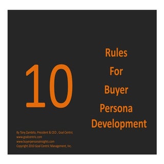10 Rules for Buyer Persona Development
