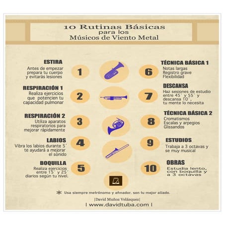 10 rutinas básicas para instrumentos de viento metal