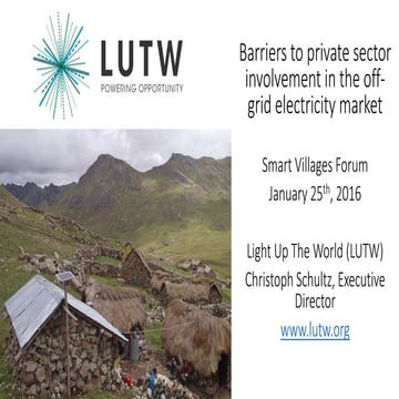 Lima | Jan-16 | Barriers to private sector involvement in the off-grid electr...
