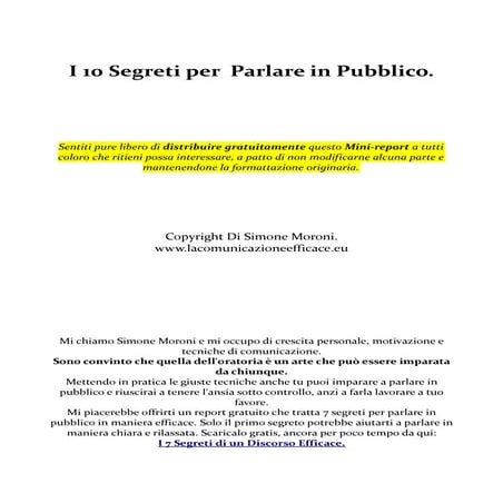 10 segreti per parlare in pubblico