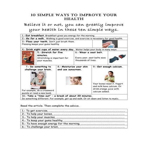 10 simple ways to improve your health | DOC