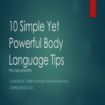 10 simple yet powerful body language tips