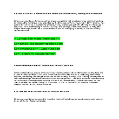 10 Sites to B.u,y a Binance Account_ Gateway to the World of Cryptocurrency T...