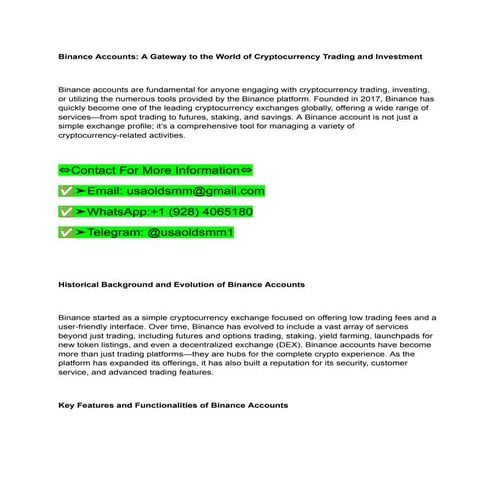 10 Sites to B.u,y a Binance Account_ Gateway to the World of Cryptocurrency T...