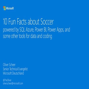 Oliver Scheer, Technical Evangelist at Microsoft, "SQL Azure, Power BI (embed...