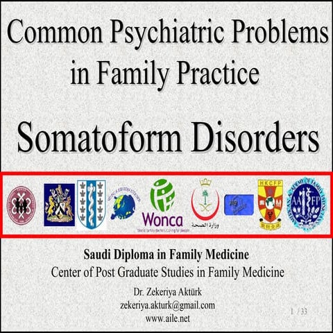 somatoform disoders in psychiatry ppt presernation.ppt