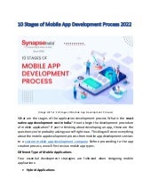 10 stages of mobile app development process 2022