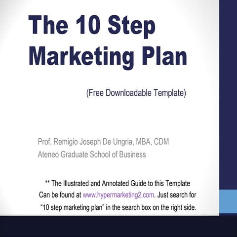 10 step marketing plan of prof bong de ungria marcelo
