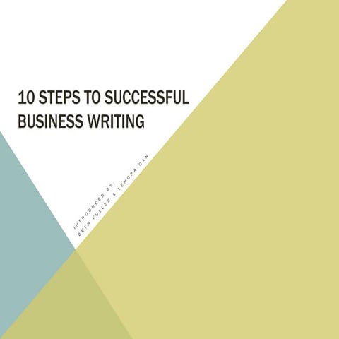 10 Steps to Effective Business Writing