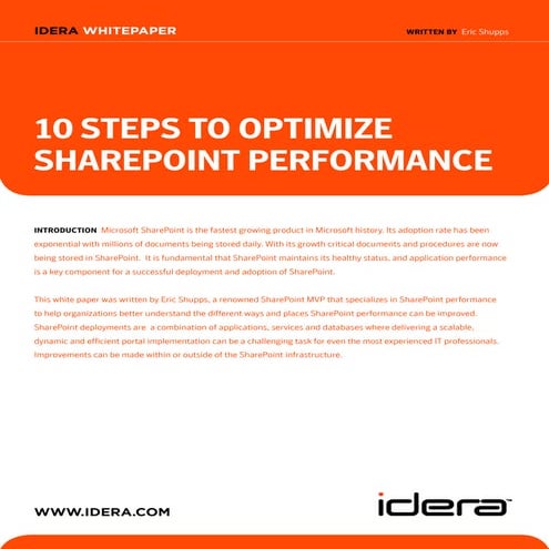 10 Steps Optimize Share Point Performance