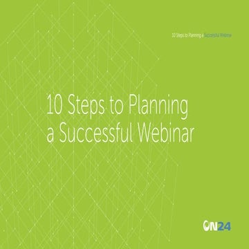10 Steps to Planning a Successful Webinar