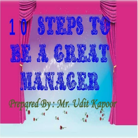 10 steps to be a great manager