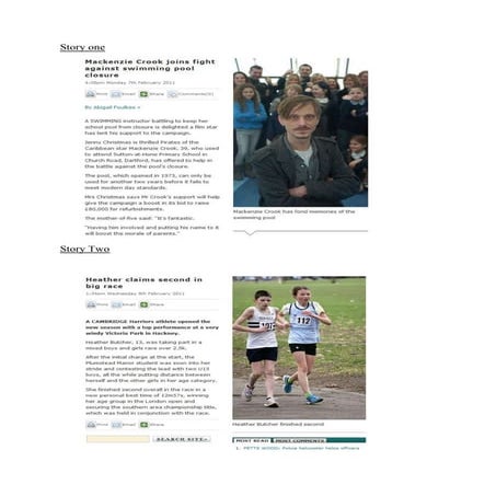 10 stories for newspaper