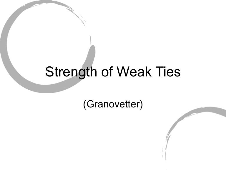 10 Strength Of Weak Ties