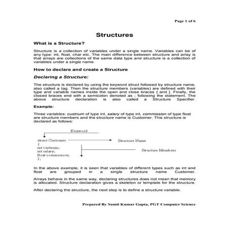 Structures in c++ | PDF