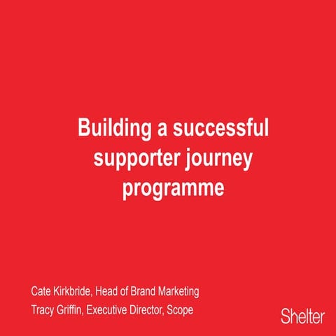 Shelter: building a successful supporter journey programme | The future of pu...