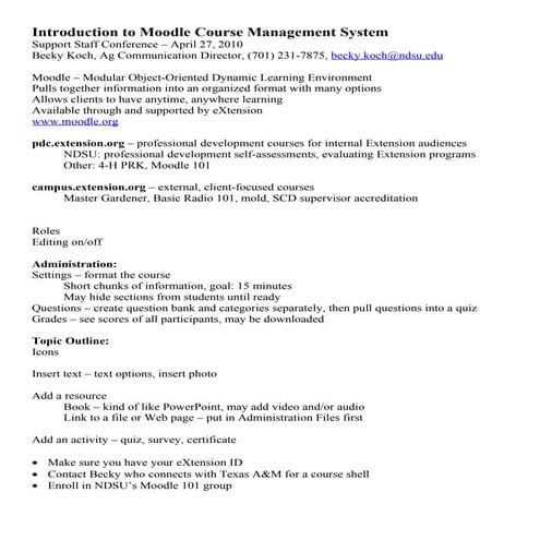 Moodle Course Management Systejm