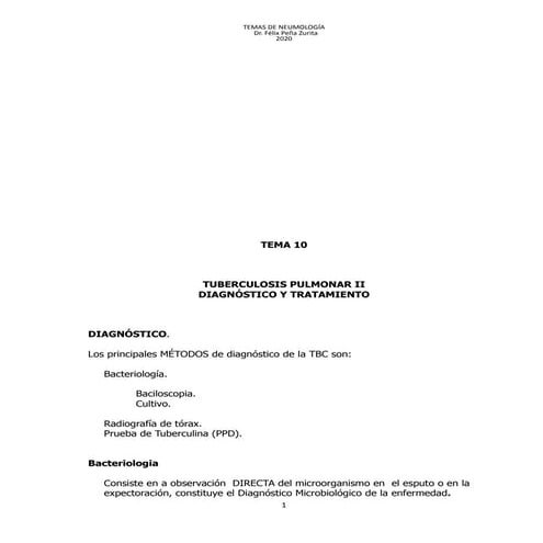 Comprehensive Guide to Pulmonary Tuberculosis Diagnosis and Treatment | PDF