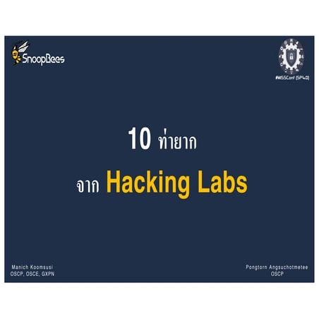 10 techniques from hacking labs1.3 miss confsp4