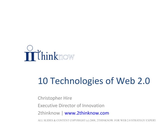 Web 2.0: the Top 10 Technologies