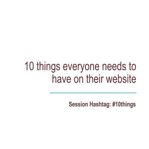 10 Things Every Website Should Know