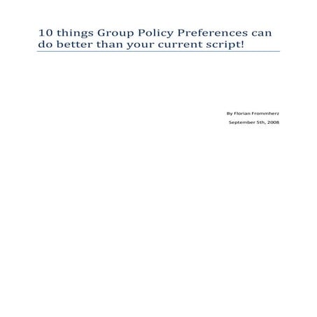 10 things group policy preferences does better
