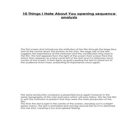 10 things i hate about you opening sequence analysis
