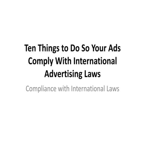 10 things to do your ads comply wth int laws