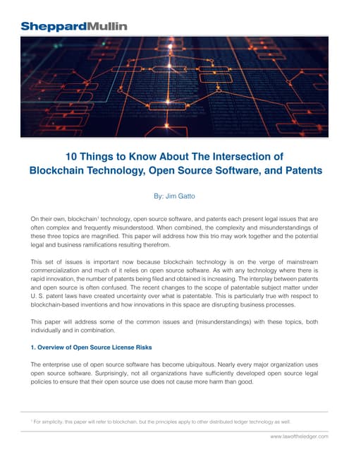 10 things to know about the intersection of blockchain technology, open sourc...