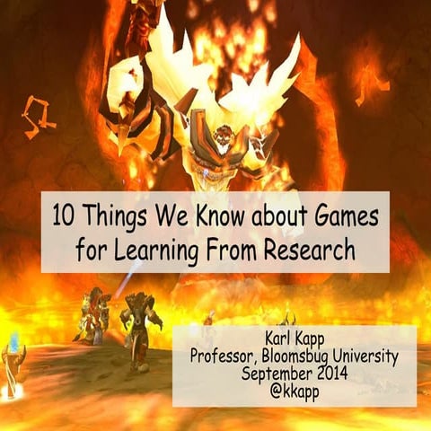 10 Things We Know about Designing Games for Learning From Research
