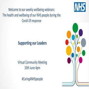 #Caring4NHSPeople - virtual wellbeing session 10 June 2020