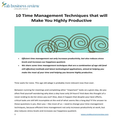 10 time management techniques