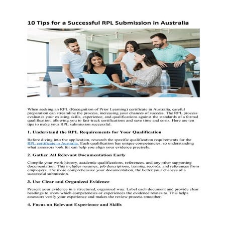Recognition of Prior Learning brochure | PDF