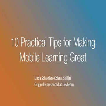 10 Tips for Making Mobile Learning Great
