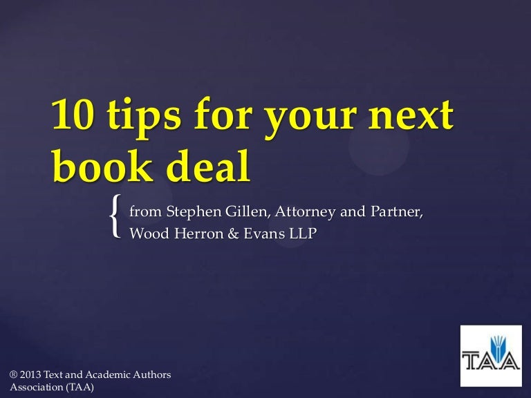 10 tips for your next book deal