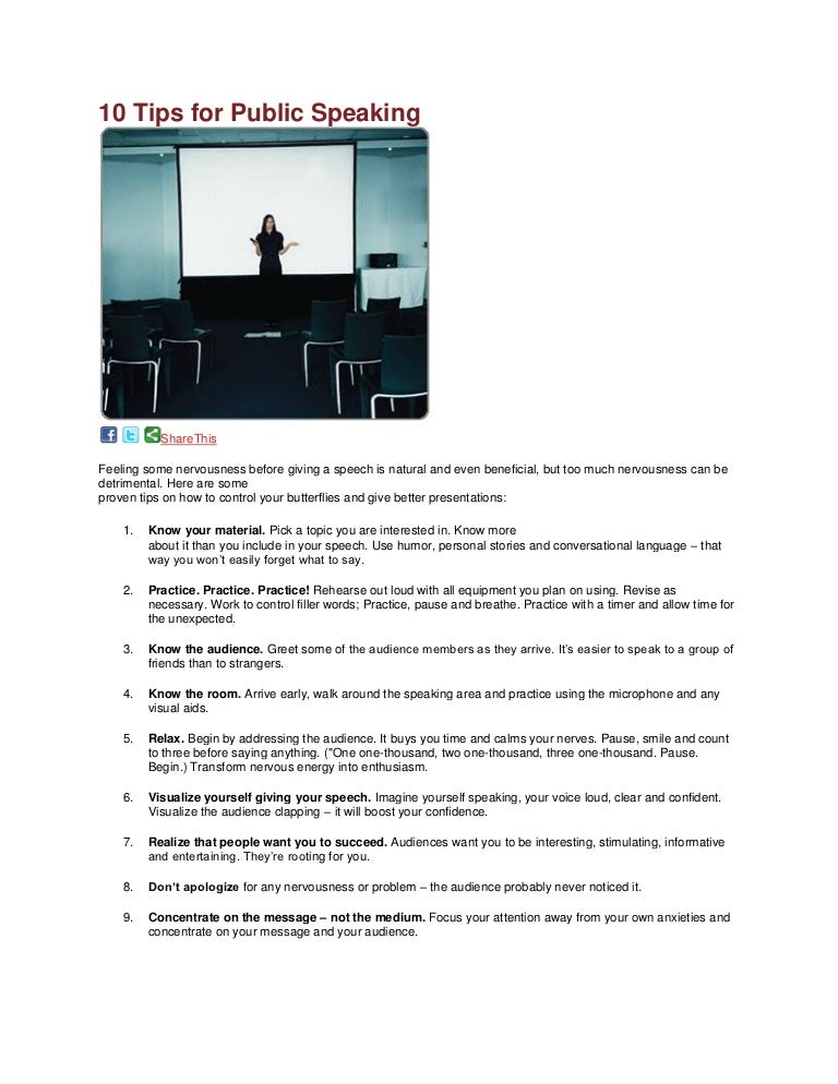 10 tips for public speaking