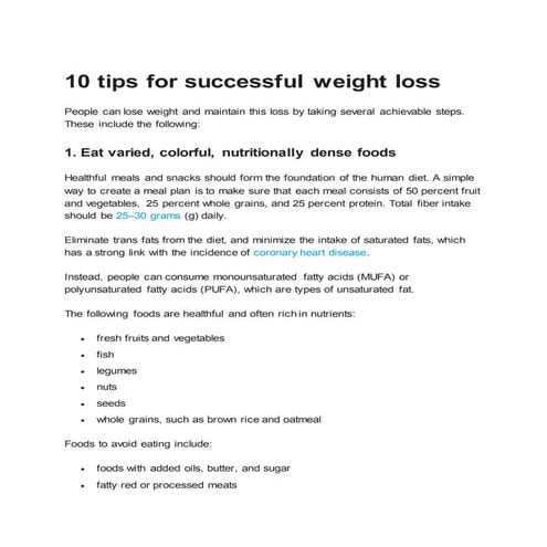 10 tips for successful weight loss | PDF
