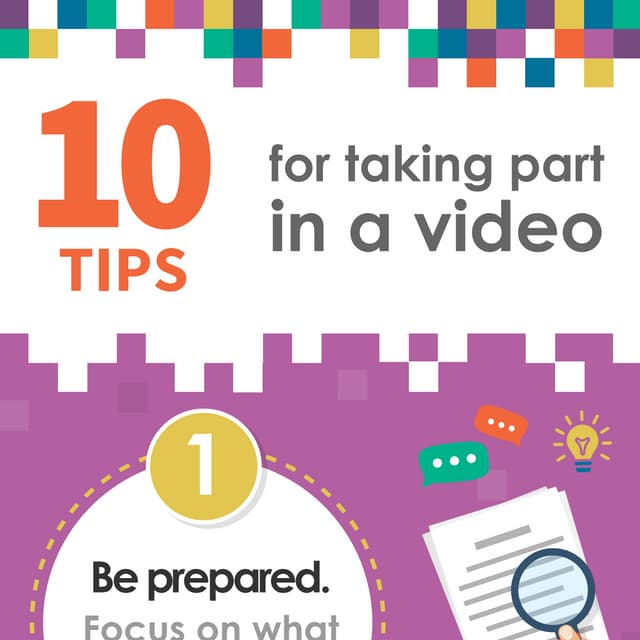 Infographic: 10 Tips for taking part in a video