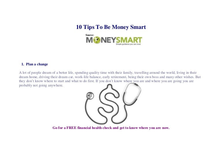 10 Tips To Be Money Smart