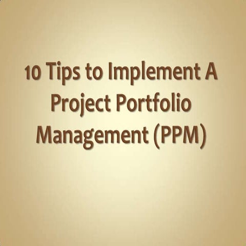 10 tips to implement a project portfolio management