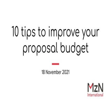 10 tips to improve your proposal budget