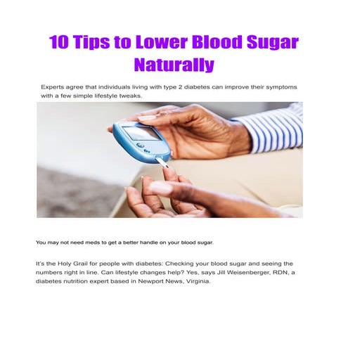 10 tips to lower blood sugar naturally