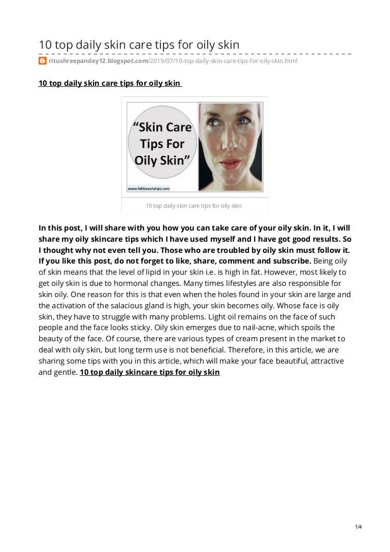 daily face care tips